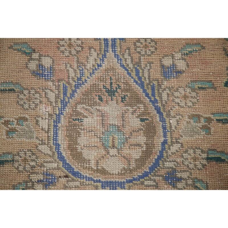 Pink Tabriz Persian Vintage Area Rug Hand-knotted Wool Carpet - 8'0" x 11'4"