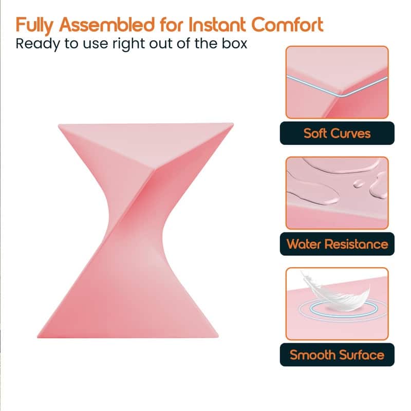 Randolph Modern Indoor Lightweight Side Table with Triangular Curved Design Accent End Table for Home Living Room or Bedroom