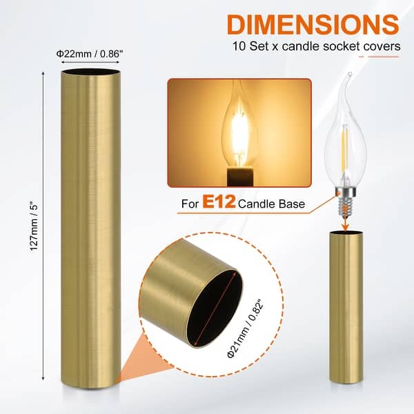 dimension image slide 83 of 102, Metal Chandelier Socket Sleeves Insulation Heat Shrinkable
