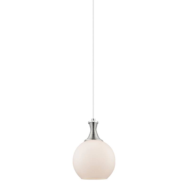 Innovations Lighting 415-1P-12-8 Astor Pendant Astor 8" Wide Mini - Polished Nickel / Matte White