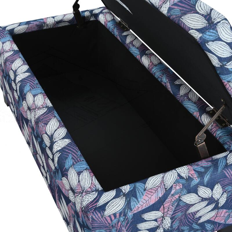 Versatile Floral Patterned Ottoman for Home with Hidden Compartment