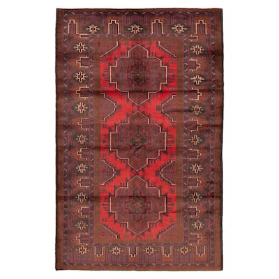 Teimani Red Rug 3'9" x 6'6" - 3'9 x 6'6