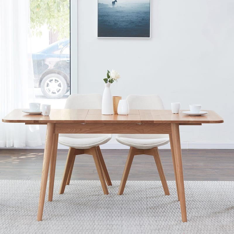 Natural Solid Wood Round Corner Dining Table