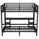 preview thumbnail 6 of 12, Black Metal Folding Bunk Bed with Desk,Storage,Led,Queen Over Twin XL Size for Bedroom