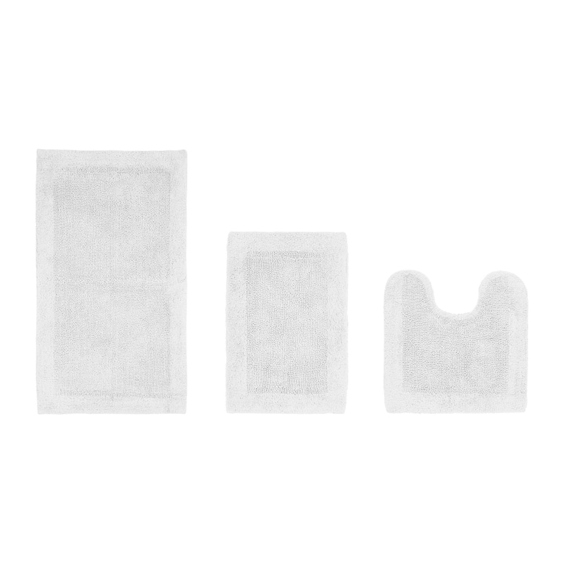 Better Trends Bath Rugs Set 100% Cotton Tufted Soft Water Absorbent Bathroom Rug for Shower, Sink Bath Mats Edge Collection