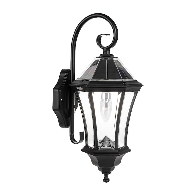 Victorian Black 150 LM Solar Wall Sconce Lantern with Morph Technology
