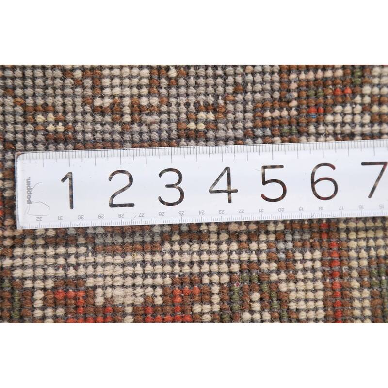 Hand Knotted Oriental 100% Wool Carpet Traditional Medallion Greys & Charcoal Heriz (serapi) Area Rug - 3' 0'' X 2' 0''