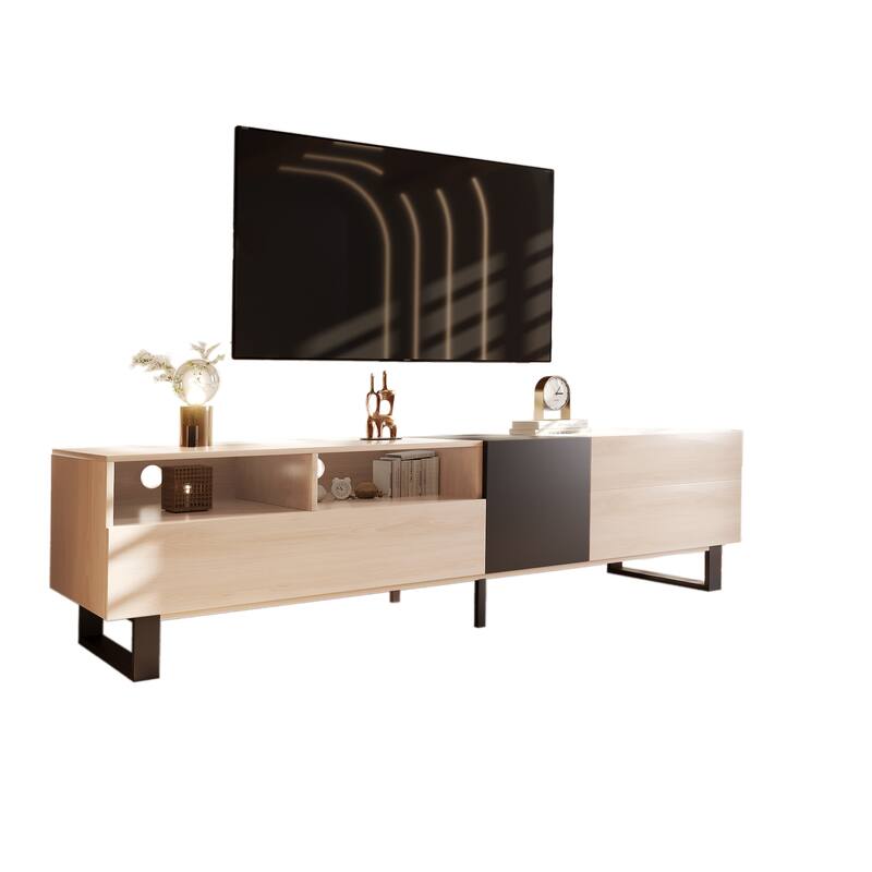Media Console TV Stand for 80'' TV with Drop Down Door