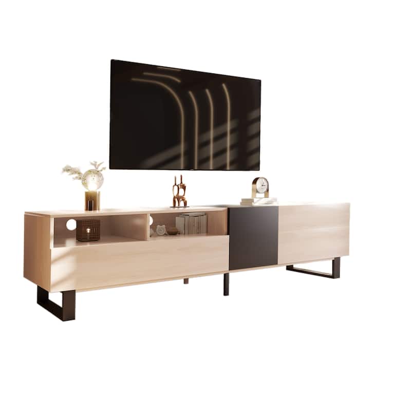 Modern TV Stand , Entertainment Center with Drop Down Door for Living Room, Bedroom