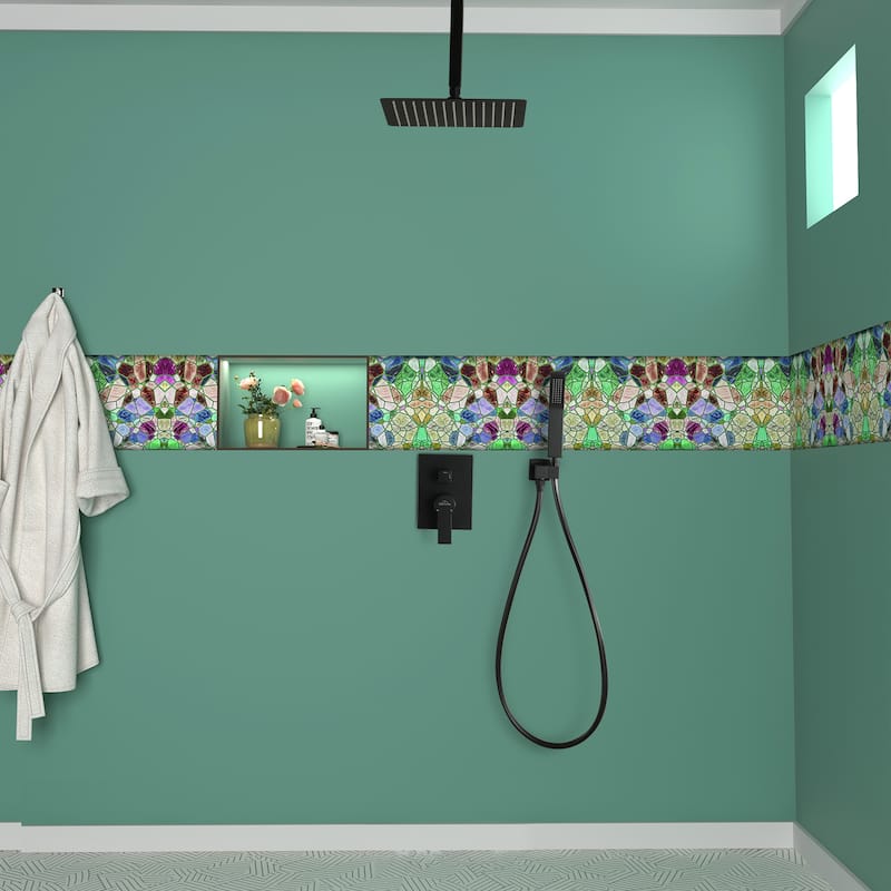 2.5 GPM 12 in. Ceiling Mount Dual Shower Heads with Pressure Balance Valve