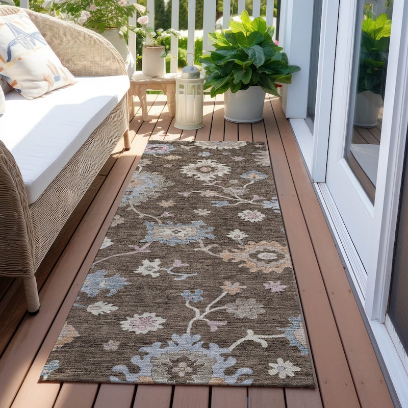 Machine Washable Indoor/ Outdoor Traditional Persian Chantille Rug