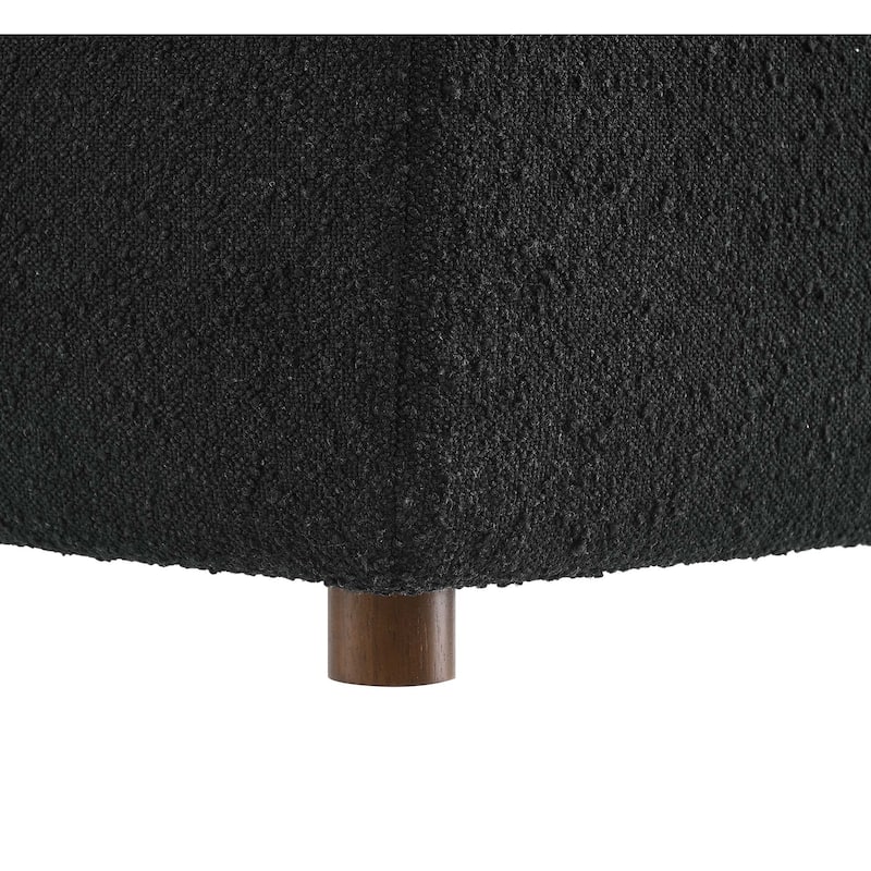 Commix Down Filled Overstuffed Boucle Fabric Ottoman