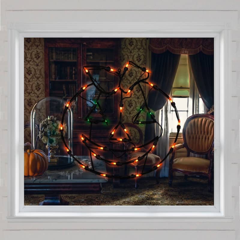14" Jack-O-Lantern Halloween Double Sided Window Silhouette Decor