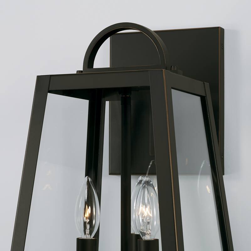 Leighton 10" 3-light Outdoor Wall Lantern w/ Clear Glass