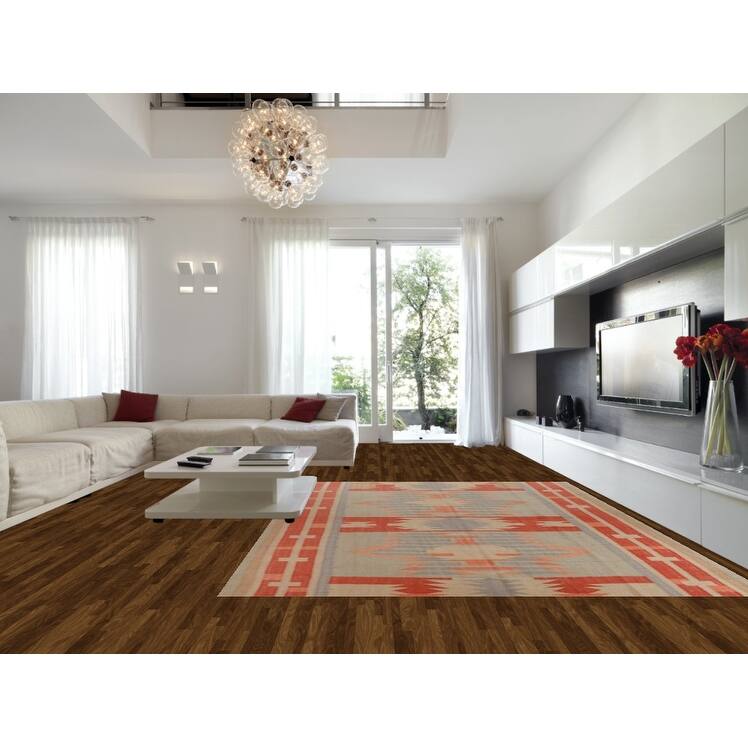 Hand Woven Oriental 100% Jute Carpet Southwestern Modern Multi-Colored Kilim Area Rug - 13' 3'' X 10' 0''