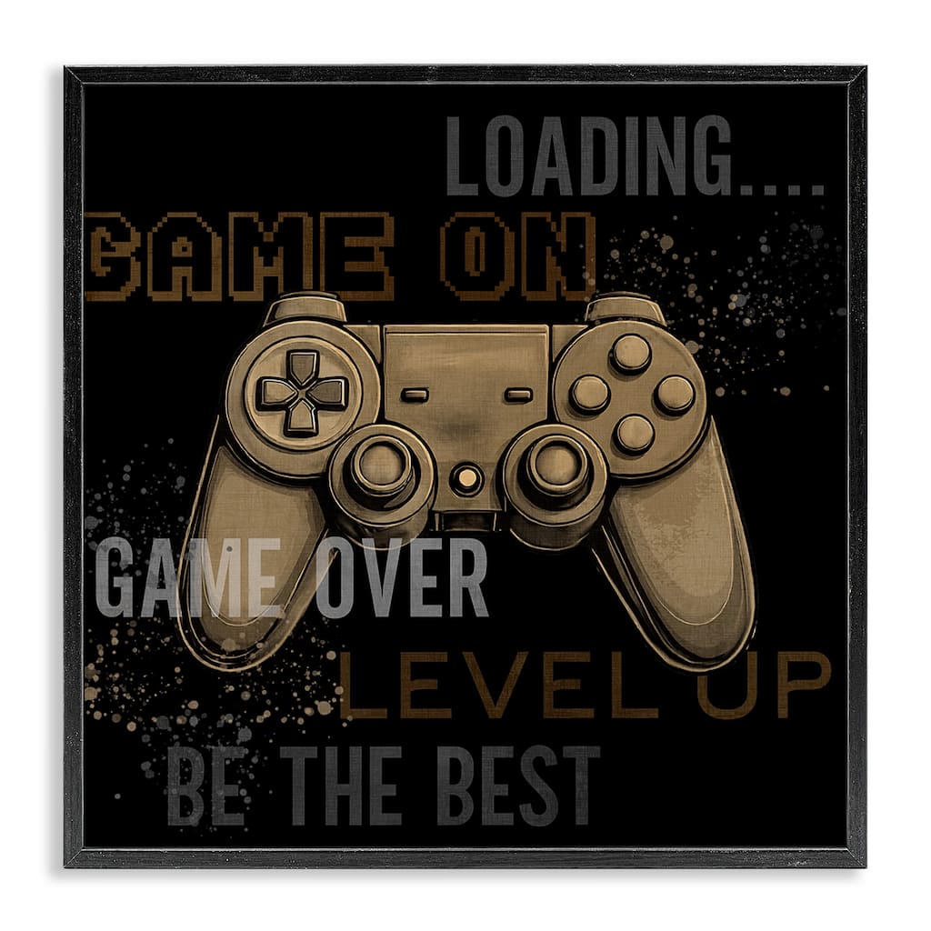 Stupell Gamer Controls Phrases Framed Giclee Art Design By Kim Allen