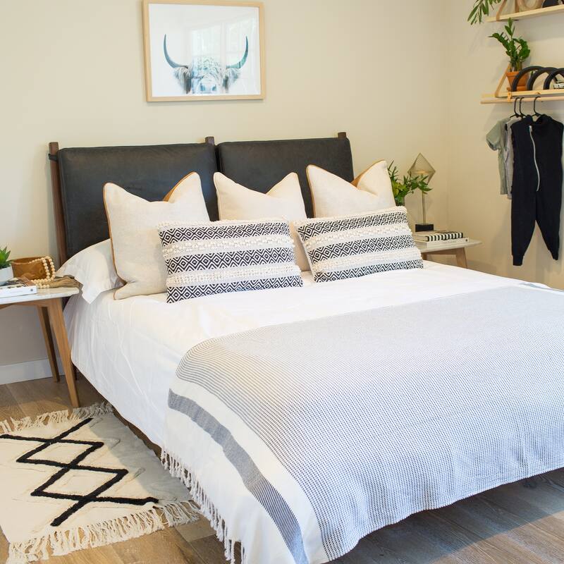 Poly & Bark Truro Bed Frame with Leather Cushions