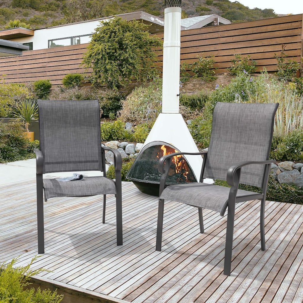 Outdoor 2-Piece Patio Textilene Fabric Chairs - 22.44*28.35*38.78 inch