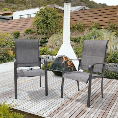 Outdoor 2-Piece Patio Textilene Fabric Chairs - 22.44*28.35*38.78 inch