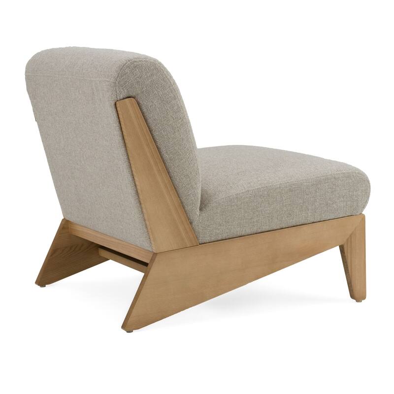 Divani Casa Vance Modern Sand Fabric & Wood Accent Chair