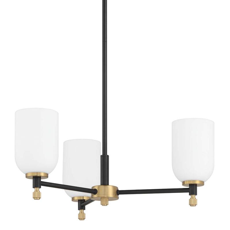 Craftmade 60323 Council 3 Light 22" Wide Chandelier - Flat Black / Satin Brass