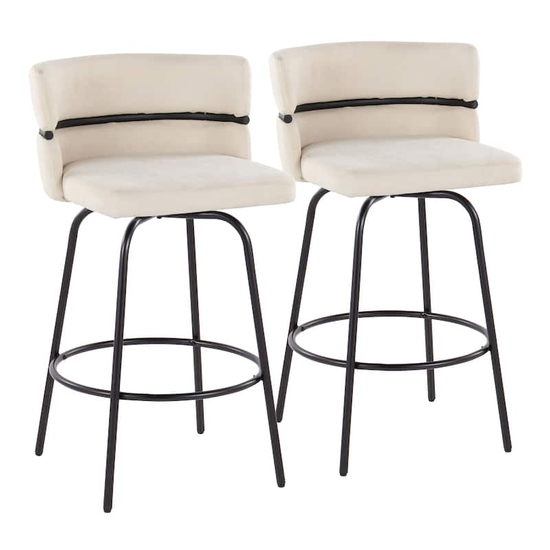 Silver Orchid Lena 26" Fixed-Height Counter Stool (Set of 2)