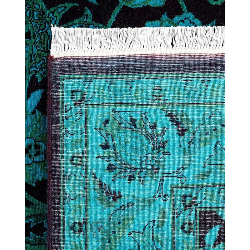 Contemporary Overdyed Wool Hand Knotted Area Rug - 4' 2" x 6' 3"