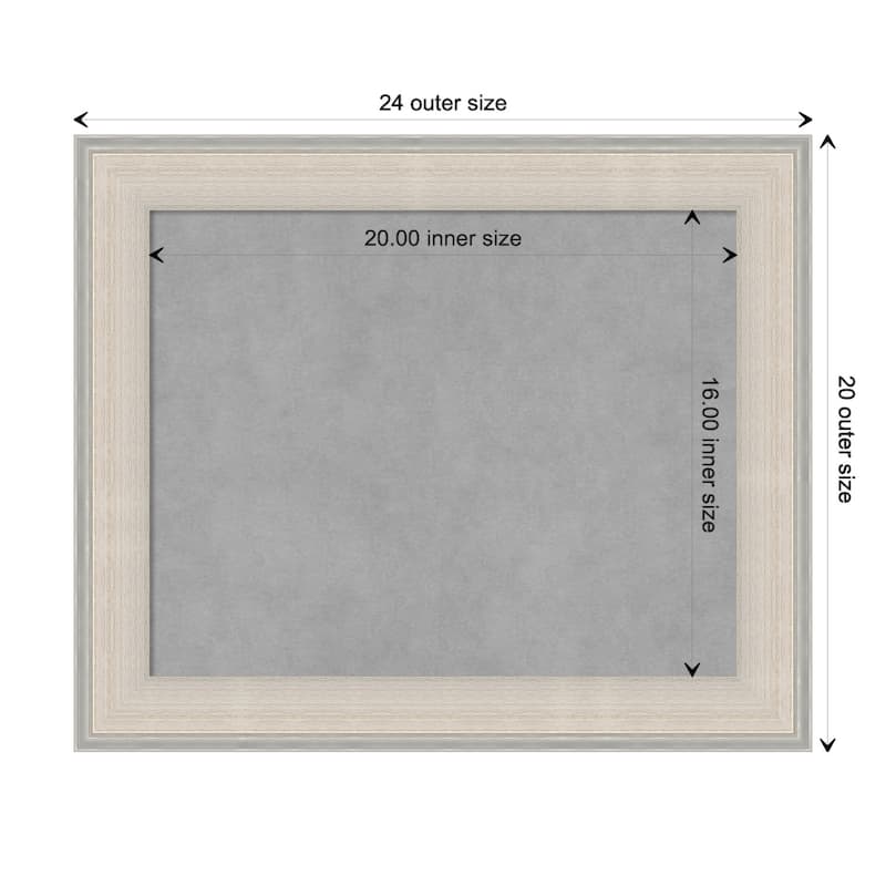 Amanti Art Cottage White Silver Framed Magnetic Board - Board Size 20x16