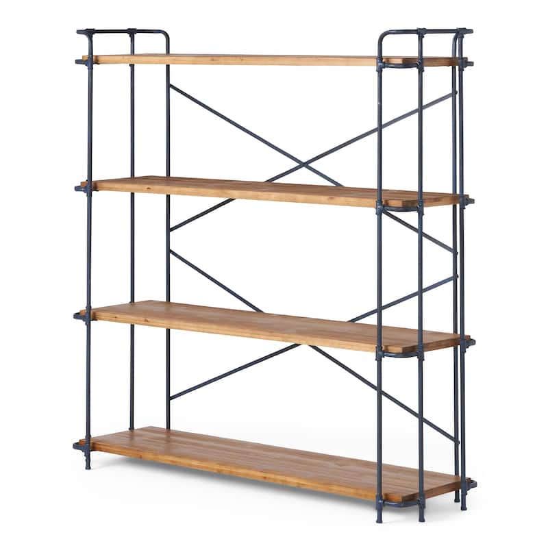 Yorktown Industrial 4-shelf Firwood Bookcase by Christopher Knight Home