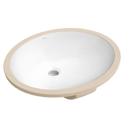 KRAUS Elavo Oval Porcelain Ceramic Undermount Bathroom Sink
