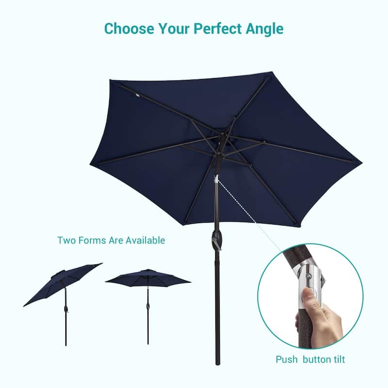 Bonosuki 7.5-foot Waterproof Sunshade Canopy Patio Umbrella