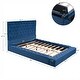 preview thumbnail 5 of 7, Full Size Upholstery Storage Platform Bed with Storage Space on both Sides and Footboard