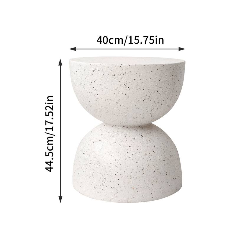 Lightweight Concrete Side Table with Speckled Design End Table Indoor Outdoor