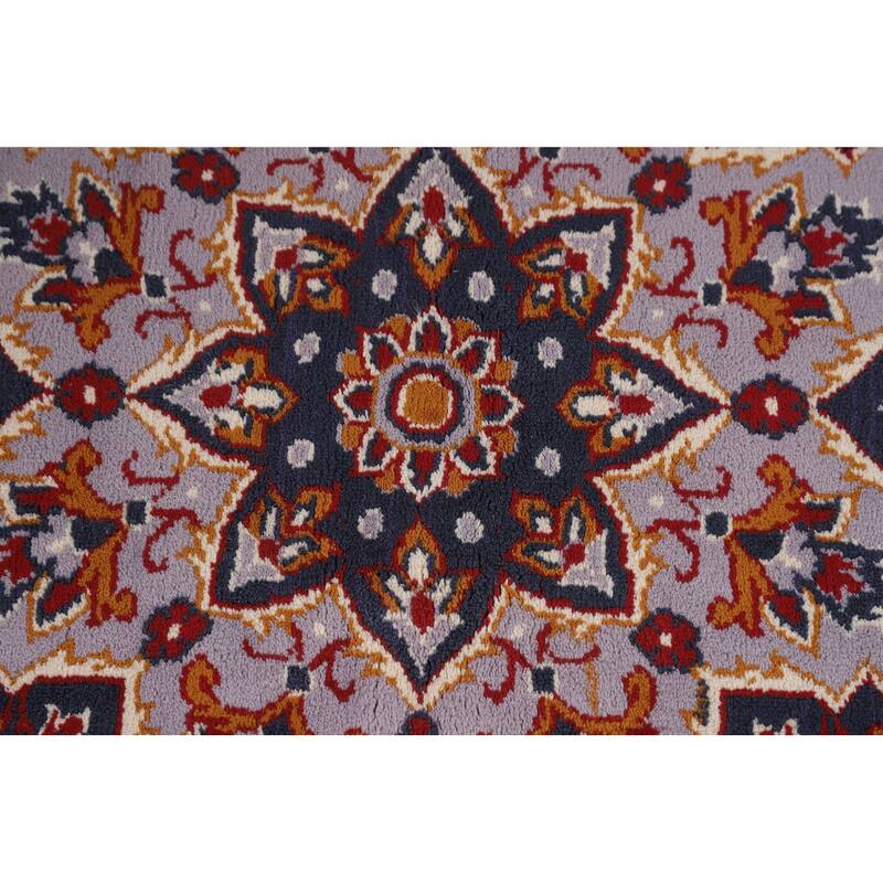 Floral Red Kashan Turkish Rug Machine-Made Medallion Carpet - 9'7" x 12'7"