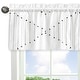 preview thumbnail 4 of 4, Sweet Jojo Designs Black and White Boho Stitch Unisex Window Curtain Valance Farmhouse Bohemian Southwestern Minimalist Ivory