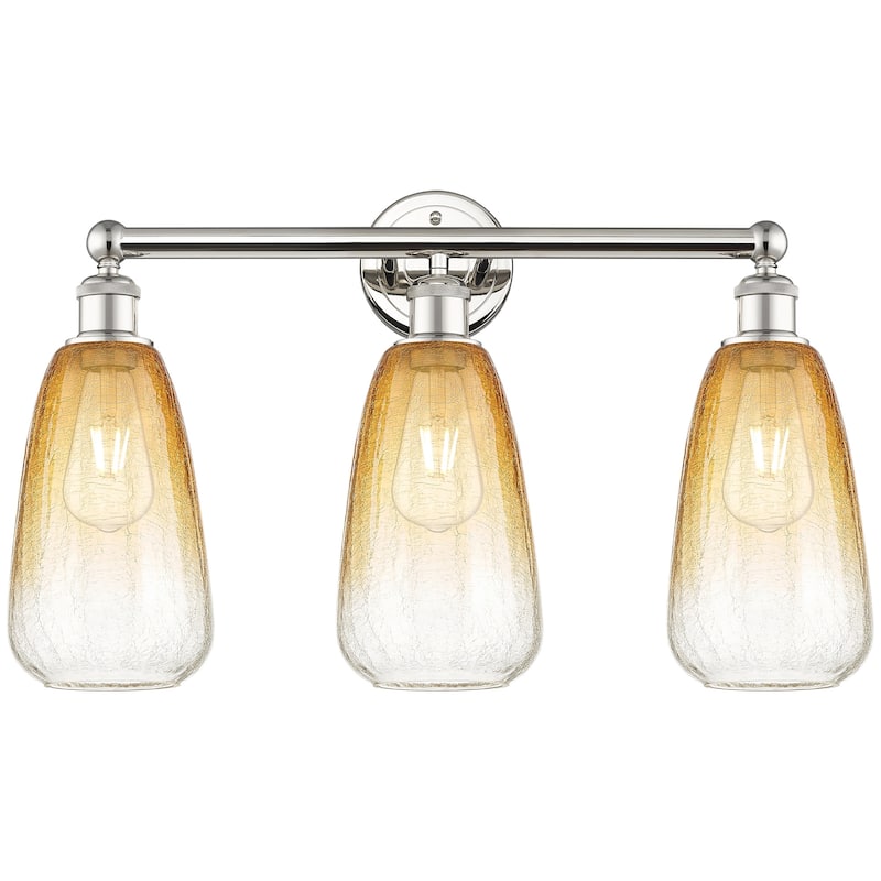 Innovations Lighting 616-3W-16-24 Brookhaven Almond Vanity Brookhaven - Polished Nickel / Amber