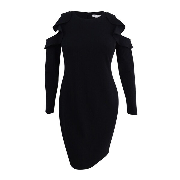 calvin klein ruffle sheath dress