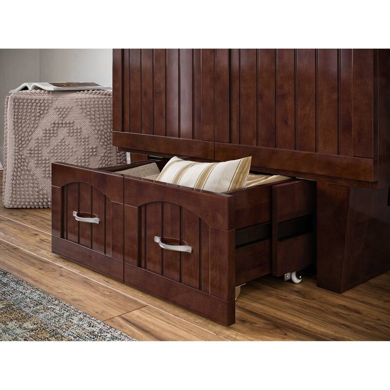 Nantucket Murphy Bed Chest with Mattress and Built-in Charging Station