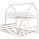 preview thumbnail 28 of 33, Twin Over Full Wood House Bunk Bed with Ladder - Stylish and Functional