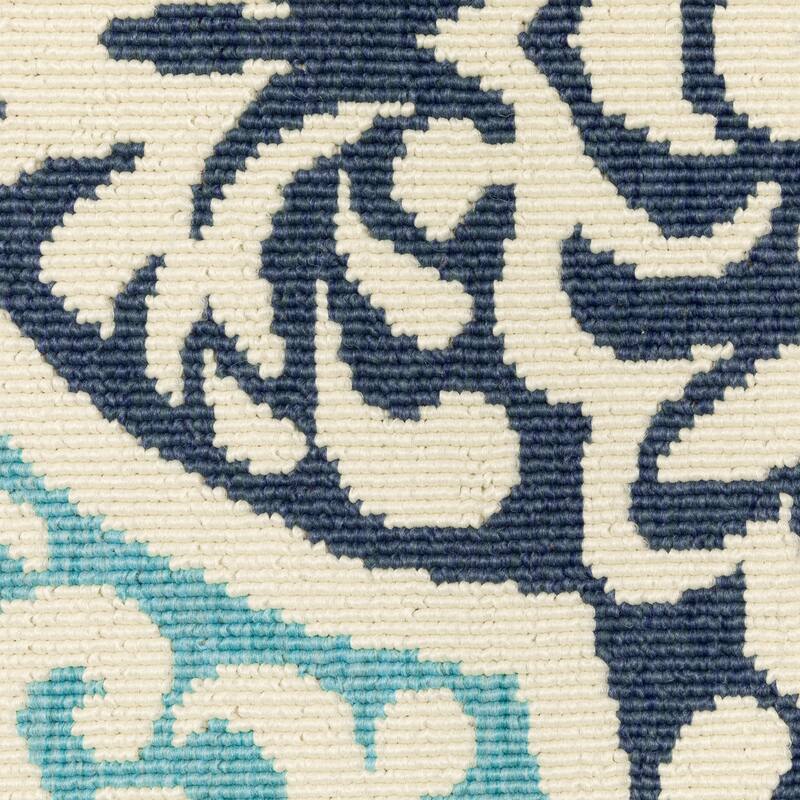 Miramar Moroccan Medallions Blue/ Green Indoor/Outdoor Area Rug-