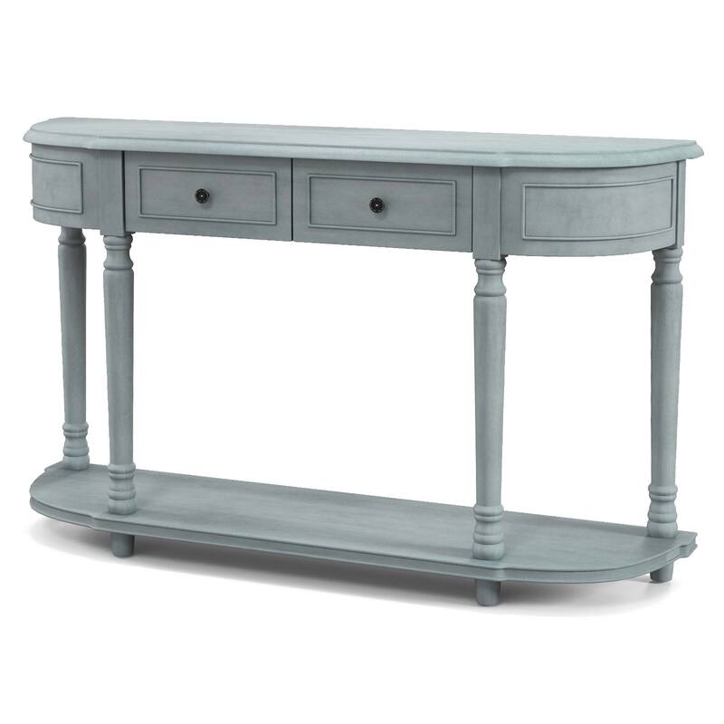 Costway 52'' Long Sofa Table with 2 Drawers & Open Shelf Retro Console - See Details