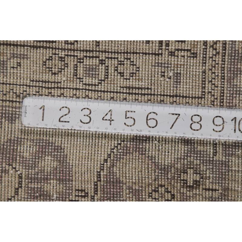 Beige Tabriz Persian Area Rug Hand-Knotted Oriental Wool Carpet - 6'5"x 9'4"
