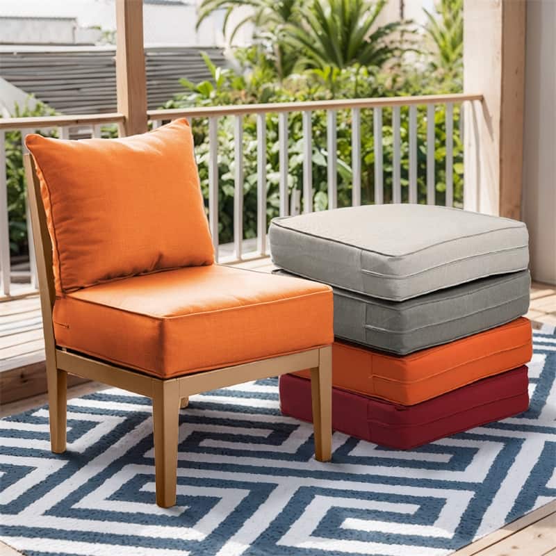 Pocassy 24x24x6 Inch Thick Cushions Pillows Indoor Outdoor Deep Seat Water & Fade Resistant - 4 Set
