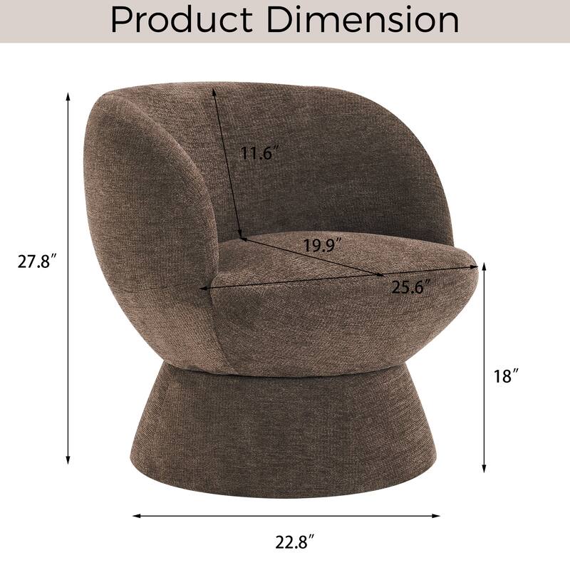 Set of1 Boucle Upholstered Modern Style Swivel Accent Chair