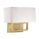 preview thumbnail 1 of 2, Meridian M90095 2 Light 11" Tall Wall Sconce Natural Brass