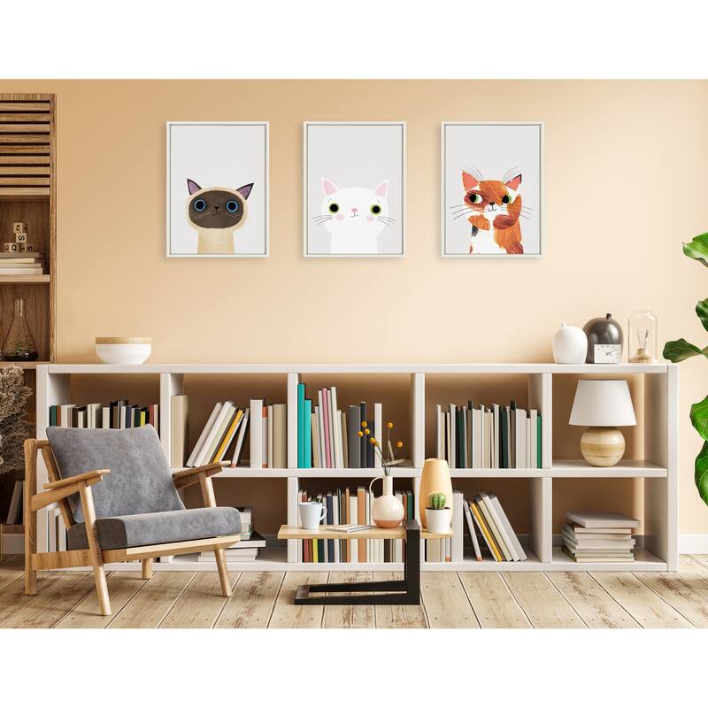 Kate and Laurel Sylvie Siamese Cat Framed Canvas by Planet Cat