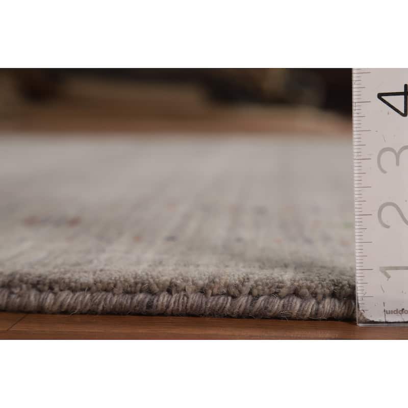 Tribal Gray Gabbeh Oriental Area Rug Handmade Wool Carpet - 5'3"x 7'7"