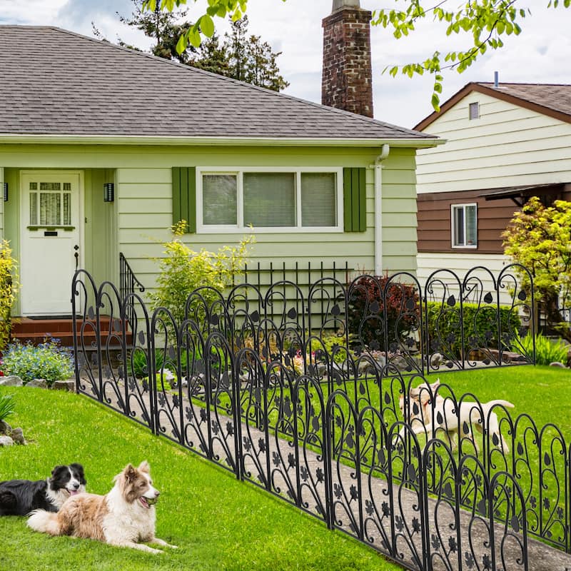 5 Pack Garden Fence Metal Fencing Panels Rustproof Border Section Fence