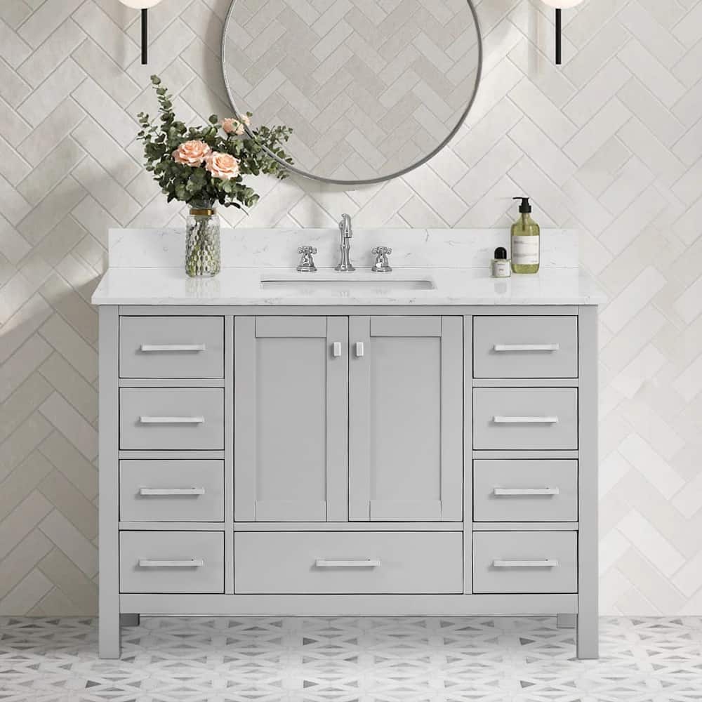 OpalithD 48 in. Bathroom Vanity with Sink, Wood Bath Cabinet with Top