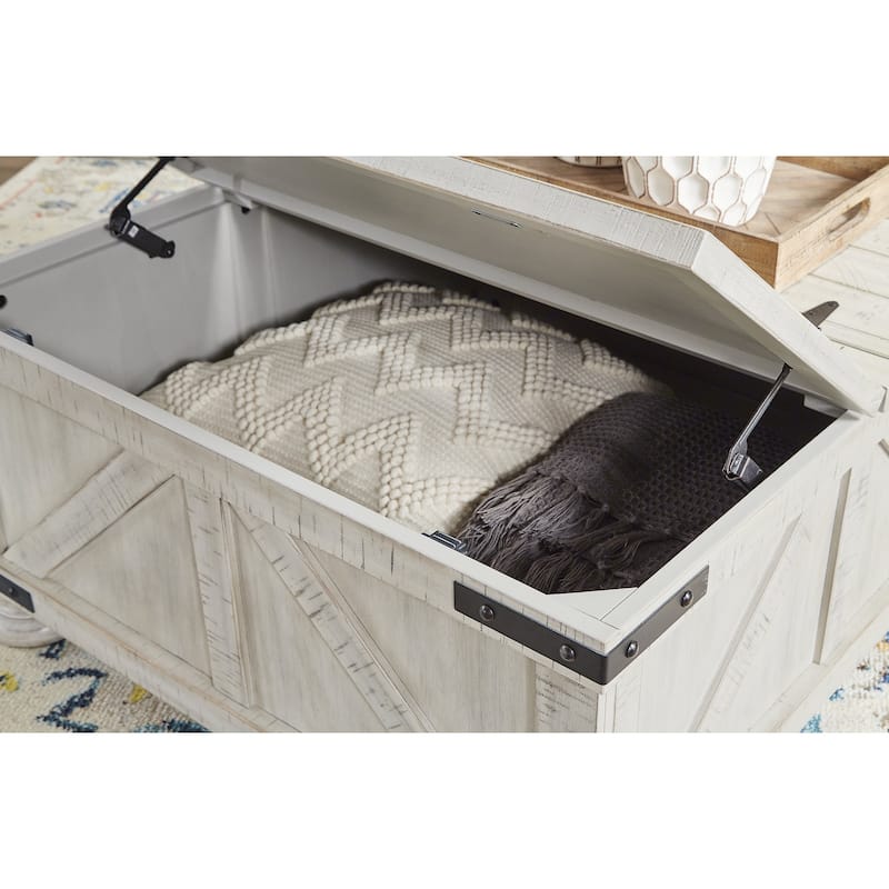 Signature Design by Ashley  Carynhurst Cocktail Table with Storage - 36"W x 36"D x 18"H